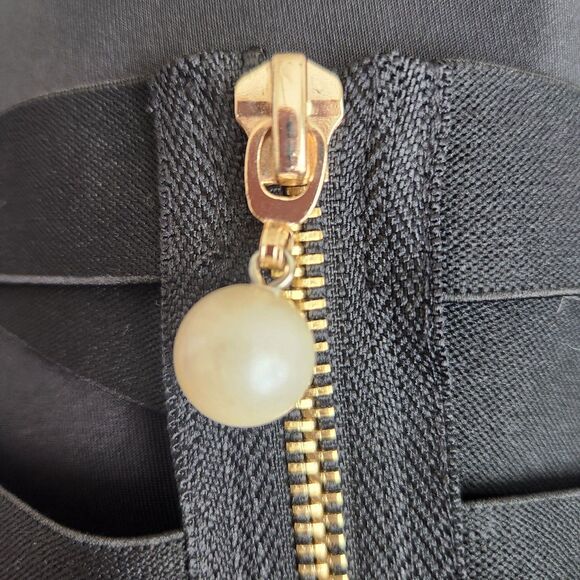 Goth Elastic Cage Black Mini Skater Skirt-Exposed Zip-Suspenders-S-Punk-Grunge - Picture 8 of 10